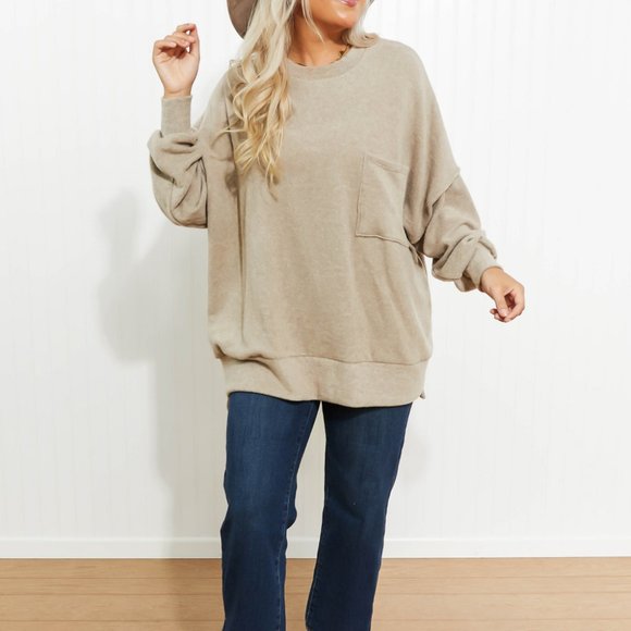 Zenana Home for the Weekend Full Size Brushed Melange Sweater - Picture 8 of 10